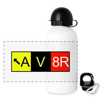 AV8R Pilote d’avion - Gourde panoramique avec couvercle 500 ml - blanc - Devant