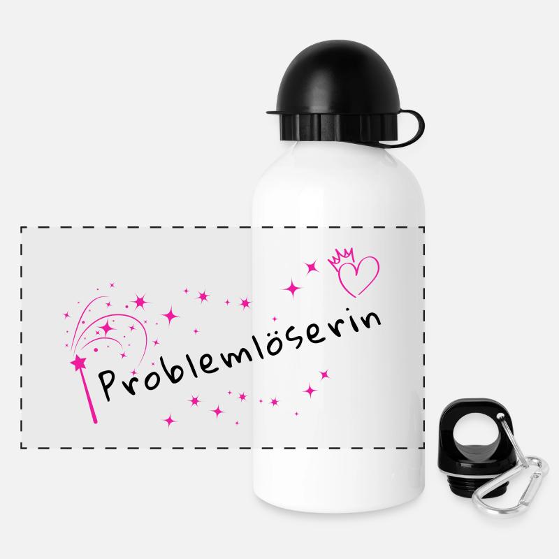 Zauberfunken Rosa Stardust - Panorama Trinkflasche mit Deckel 500 ml - Weiß