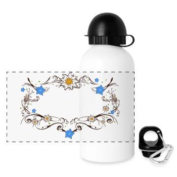 An Edelweiss and gentian frame - Panoramic Thermal Bottle with Lid 500 ml - white - Front