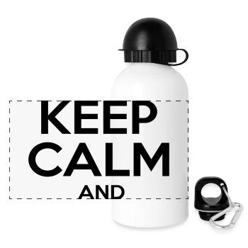 KEEP CALM AND - Gourde panoramique avec couvercle 500 ml - blanc - Devant