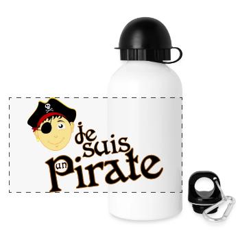 Je suis un pirate - Panorama Trinkflasche mit Deckel 500 ml - Weiß - Vorne