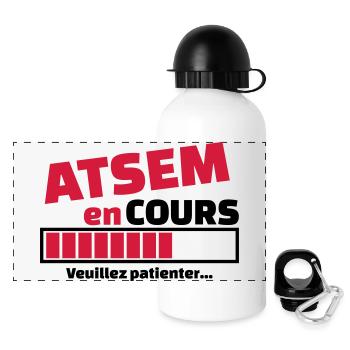 atsem en cours - Gourde panoramique avec couvercle 500 ml - blanc - Devant