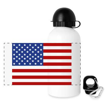 usa - Panorama Trinkflasche mit Deckel 500 ml - Weiß - Vorne