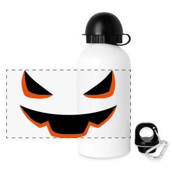 Pumpkin Face Halloween - Panorama Trinkflasche mit Deckel 500 ml - Weiß - Vorne