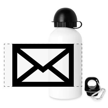 Brief - Panorama Trinkflasche mit Deckel 500 ml - Weiß - Vorne