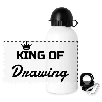 Zeichnung / Zeichner / Drawing / Drawer - Panorama Trinkflasche mit Deckel 500 ml - Weiß - Vorne