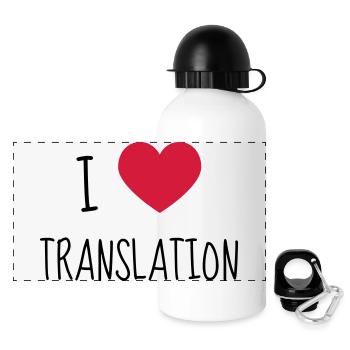 traducteur / traduction / traductrice / traduire - Gourde panoramique avec couvercle 500 ml - blanc - Devant
