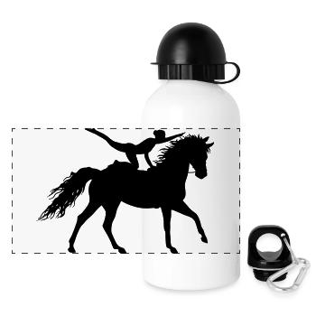 Voltigieren Akrobatik Reitsport Reiten Pferd - Panorama Trinkflasche mit Deckel 500 ml - Weiß - Vorne