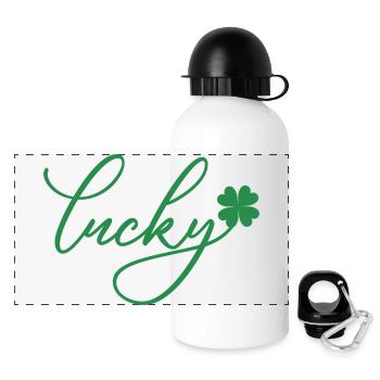 Cadeau de la Saint-Patrick Trèfle Hommes, Femmes, Enfants - Gourde panoramique avec couvercle 500 ml - blanc - Devant