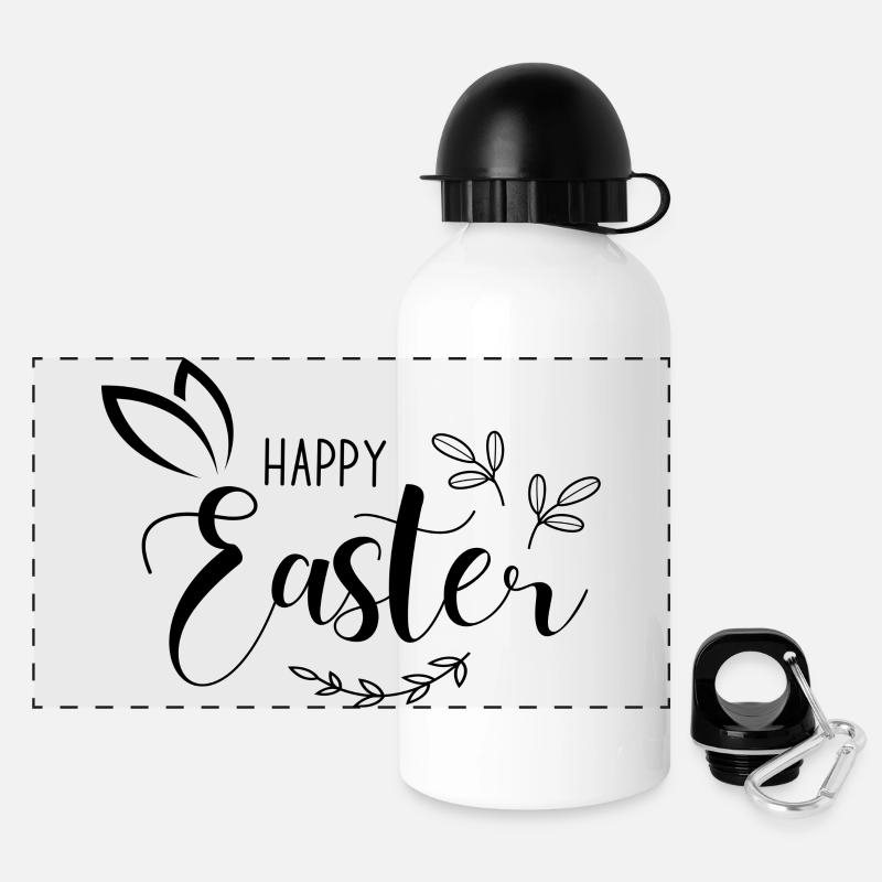 Happy Easter - Panoramic Thermal Bottle with Lid 500 ml - white