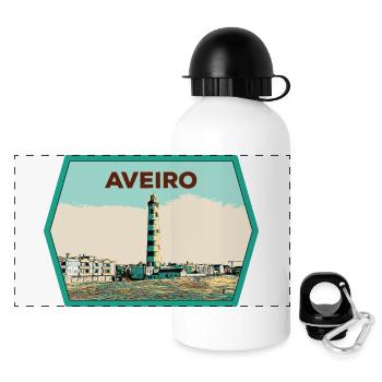Phare de la Lagune d'Aveiro Illustration originale - Gourde panoramique avec couvercle 500 ml - blanc - Devant