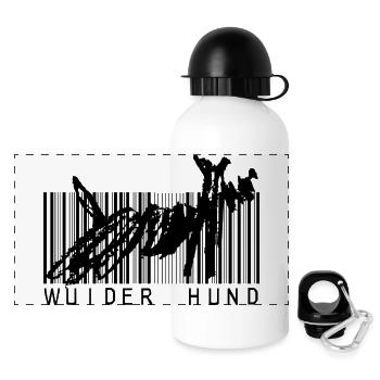 Wuider Hund Hundemotiv - Panorama Trinkflasche mit Deckel 500 ml - Weiß - Vorne