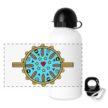 Mandala avec étoiles - Gourde panoramique avec couvercle 500 ml - blanc - Devant