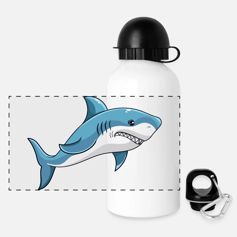Requin requin aboyant grands requins blancs - Gourde panoramique avec couvercle 500 ml - blanc