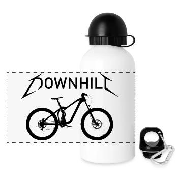 Downhill Metal Bike Mountainbike Fully Offroad - Panorama Trinkflasche mit Deckel 500 ml - Weiß - Vorne