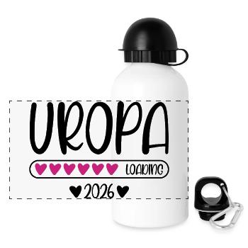 Uropa 2026 loading - Panorama Trinkflasche mit Deckel 500 ml - Weiß - Vorne