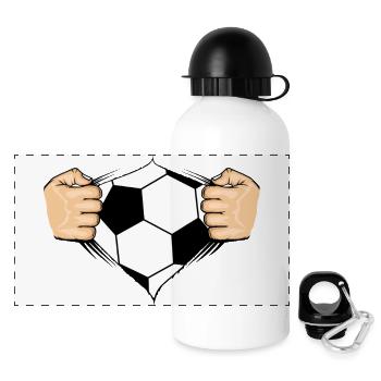 Football Design - Panoramic Thermal Bottle with Lid 500 ml - white - Front