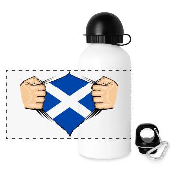 Scotland Flag Design - Panoramic Thermal Bottle with Lid 500 ml - white - Front