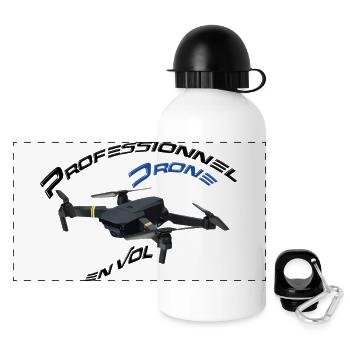 Professionnel drone en vol 1 - Gourde panoramique avec couvercle 500 ml - blanc - Devant
