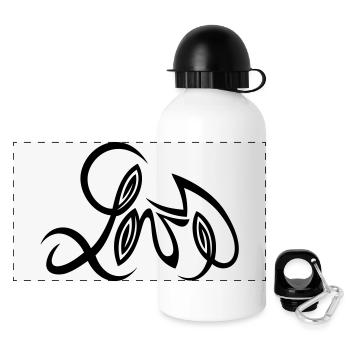 Love Design von Cean - Panorama Trinkflasche mit Deckel 500 ml - Weiß - Vorne