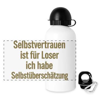 Overconfidence is my motto, self-confidence - Panoramic Thermal Bottle with Lid 500 ml - white - Front
