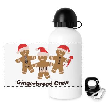 Gingerbread Crew Musician Music - Panorama Trinkflasche mit Deckel 500 ml - Weiß - Vorne