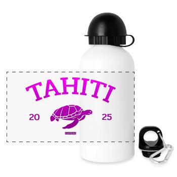 Tahiti - Tortue - Polynésie française - Schildkröte - Gourde panoramique avec couvercle 500 ml - blanc - Devant