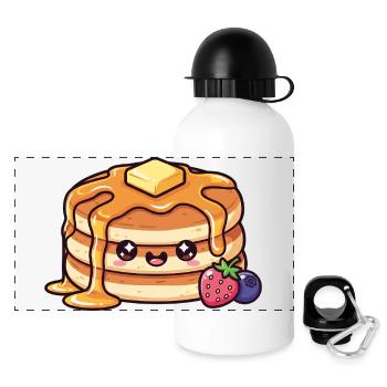 Kawaii Syrup Pancake with Berry - Panoramic Thermal Bottle with Lid 500 ml - white - Front