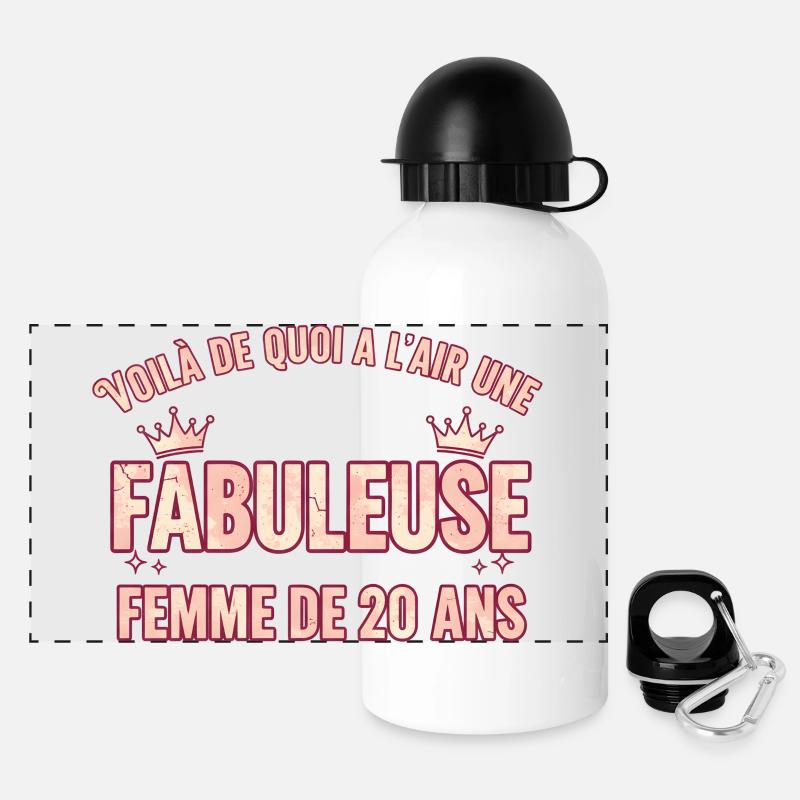 Fabulous 20 Year Old Queen of Style - Panoramic Thermal Bottle with Lid 500 ml - white