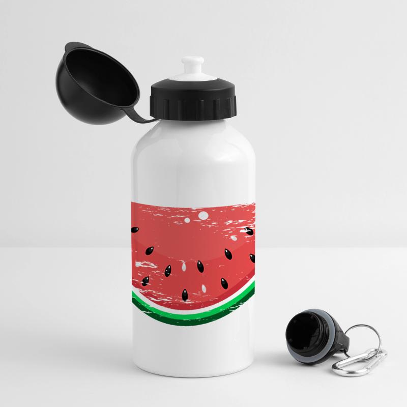 Tranche de conception de pastèque utilisée Gourde panoramique avec couvercle 500 ml