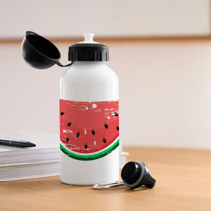 Tranche de conception de pastèque utilisée Gourde panoramique avec couvercle 500 ml
