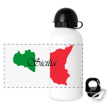 Sicily Sicilia wrote classic colors - Panoramic Thermal Bottle with Lid 500 ml - white - Front