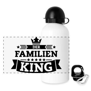 Der Familien-King - Panorama Trinkflasche mit Deckel 500 ml - Weiß - Vorne