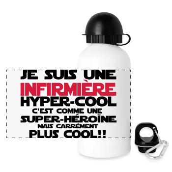 une infirmière hyper-cool - Gourde panoramique avec couvercle 500 ml - blanc - Devant