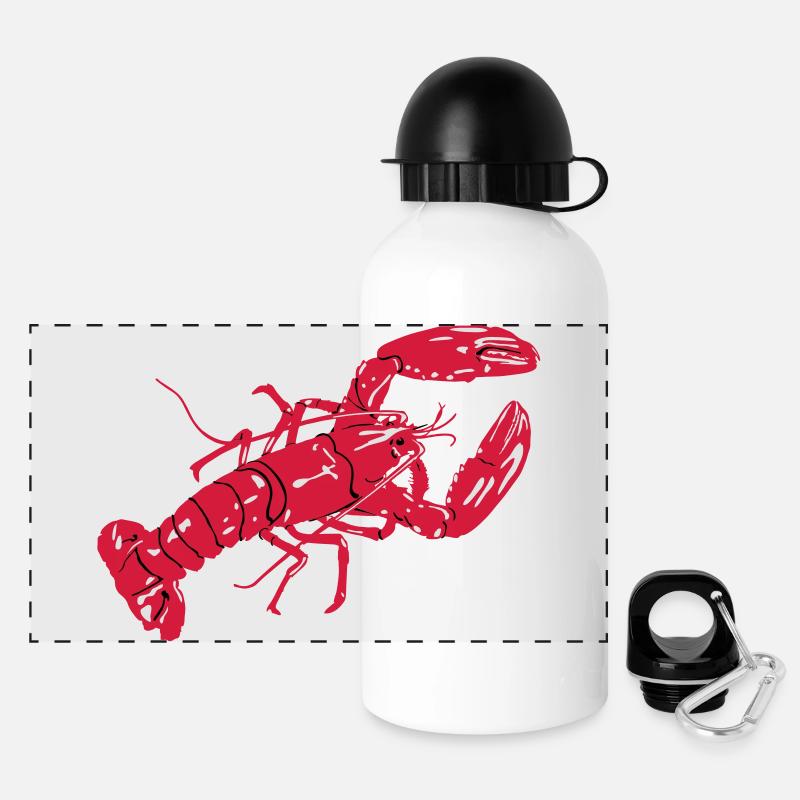 LobsterColoredTee - Panoramic Thermal Bottle with Lid 500 ml - white