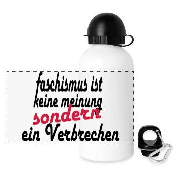 le fascisme n'est pas une opinion - Gourde panoramique avec couvercle 500 ml - blanc - Devant