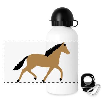 Pferd vektor - Panorama Trinkflasche mit Deckel 500 ml - Weiß - Vorne