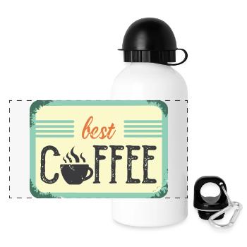 best coffee café Dear Friends Symbol icon Logo - Panoramic Thermal Bottle with Lid 500 ml - white - Front