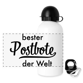 Bester Postbote - Panorama Trinkflasche mit Deckel 500 ml - Weiß - Vorne