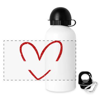 Zeuge der Braut Glitzerndes rotes Herz - Panorama Trinkflasche mit Deckel 500 ml - Weiß - Vorne