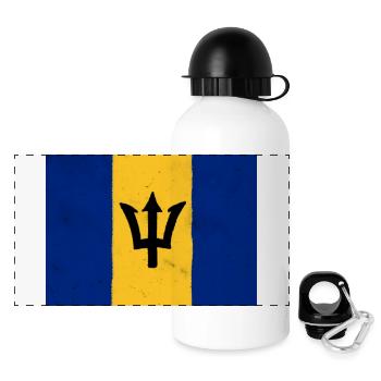 Flag of Barbados - Panoramic Thermal Bottle with Lid 500 ml - white - Front