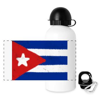 Drapeau de Cuba - Gourde panoramique avec couvercle 500 ml - blanc - Devant