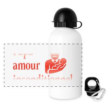 papa père papou humour blague cadeau 2 - Gourde panoramique avec couvercle 500 ml - blanc - Devant