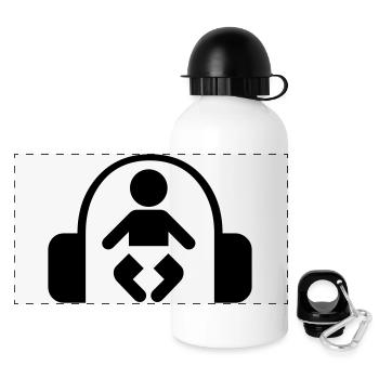 baby headphone music - Panorama Trinkflasche mit Deckel 500 ml - Weiß - Vorne