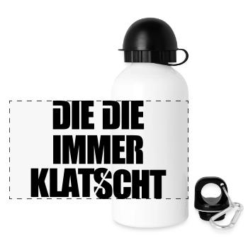 Die die immer klatscht Emma Mdma lustige Sprüche - Panorama Trinkflasche mit Deckel 500 ml - Weiß - Vorne