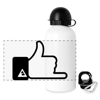 Surf Hand sign - Panoramic Thermal Bottle with Lid 500 ml - white - Front