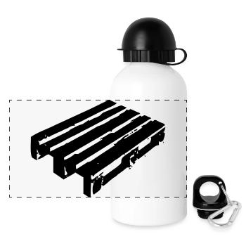 Palette T-Shirt, Zimmermann, Bau, Architekt, - Panorama Trinkflasche mit Deckel 500 ml - Weiß - Vorne