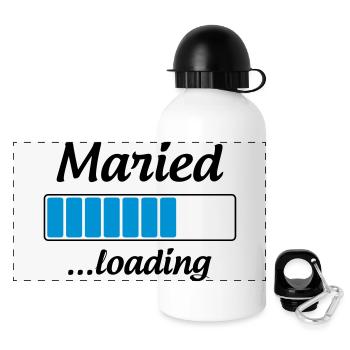 Maried ...loading - Wedding - Panorama Trinkflasche mit Deckel 500 ml - Weiß - Vorne