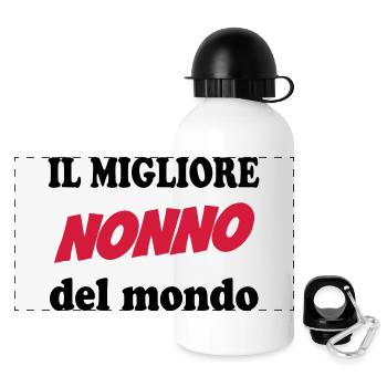 Il migliore nonno del mondo 111 - Panorama Trinkflasche mit Deckel 500 ml - Weiß - Vorne