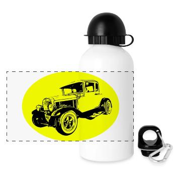 Car - Panoramic Thermal Bottle with Lid 500 ml - white - Front